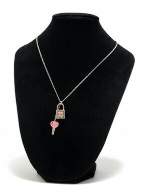 Chanel C4 Key Motif Padlock CC Logo Necklace